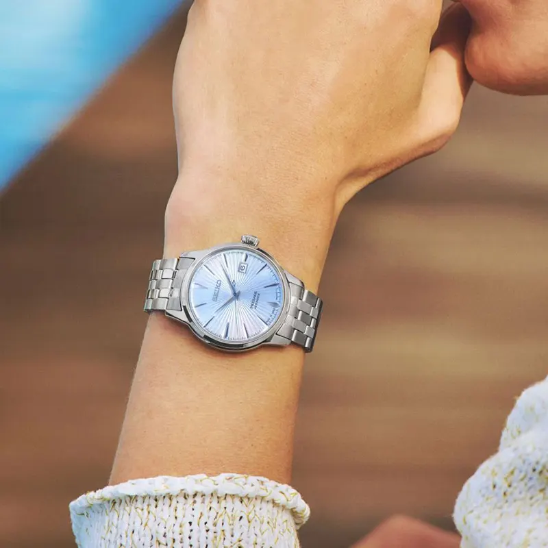 Seiko Presage Cocktail Time Ice Blue Automatic Men's Watch- SRPE19J1